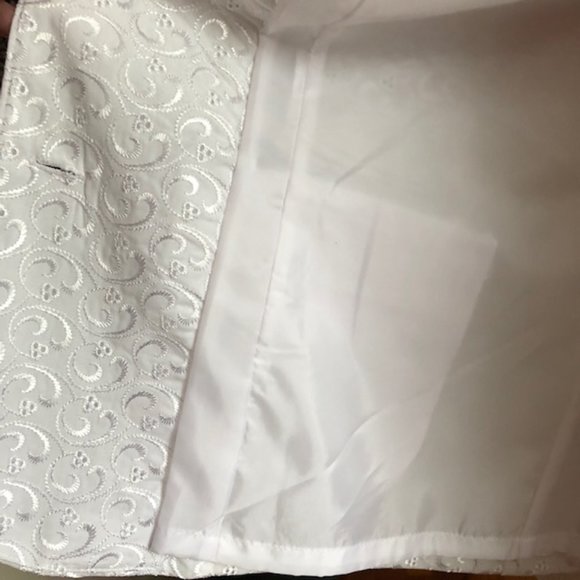 Gorgeous eyelet Tudor Court By Haband crisp white blazer Size L - Picture 9 of 14